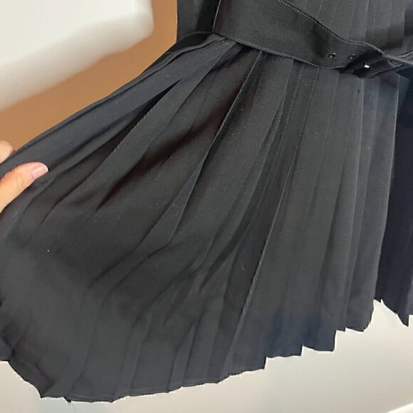 Victor Victoria black pleated belted wool dress - Picture 5 of 8
